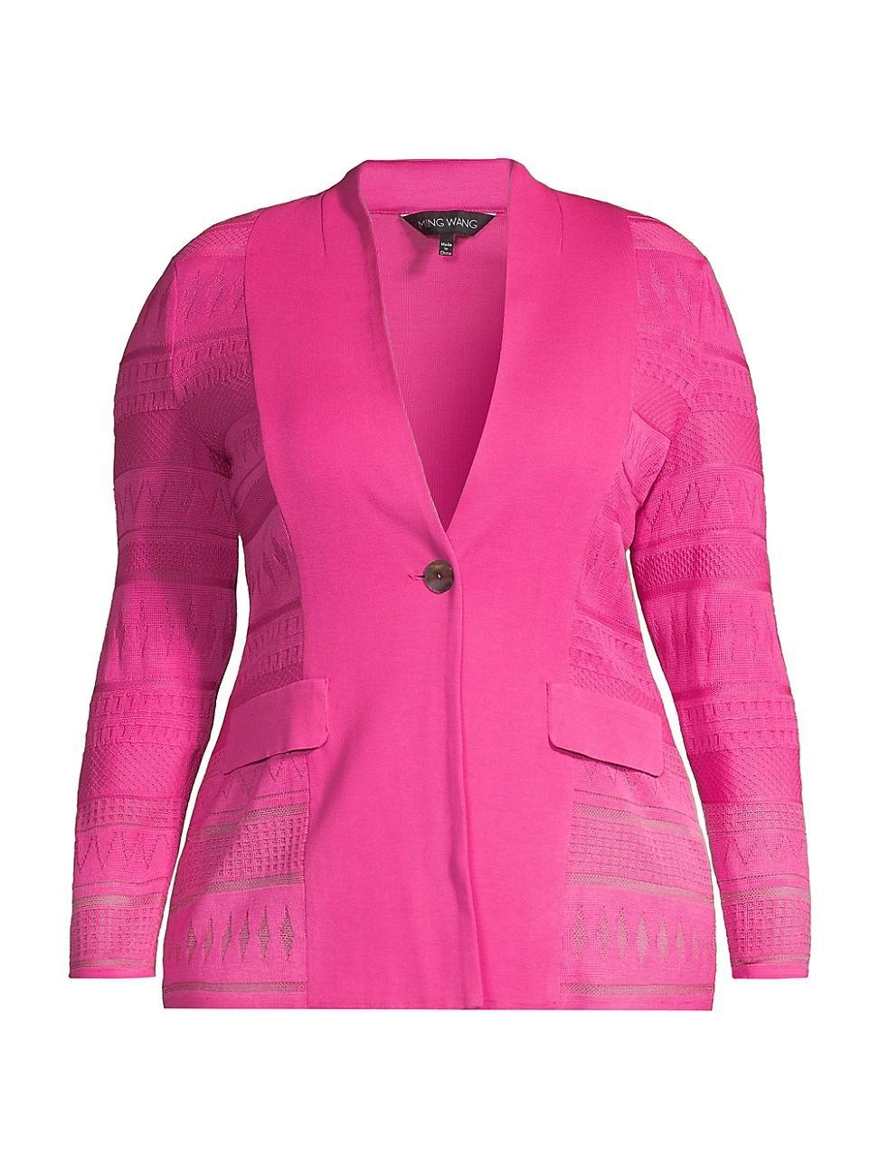 Womens Plus Burnout Single-Button Jacket Product Image