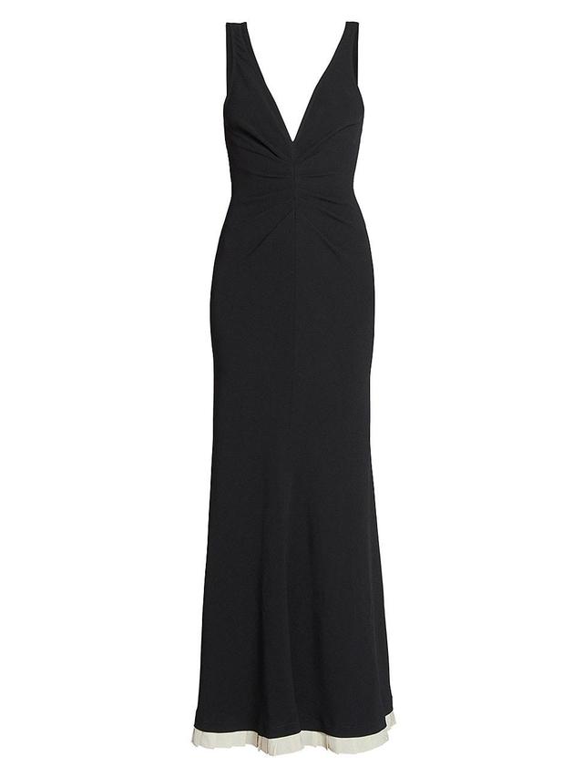 Womens V-Neck Gathered Waist Gown Product Image