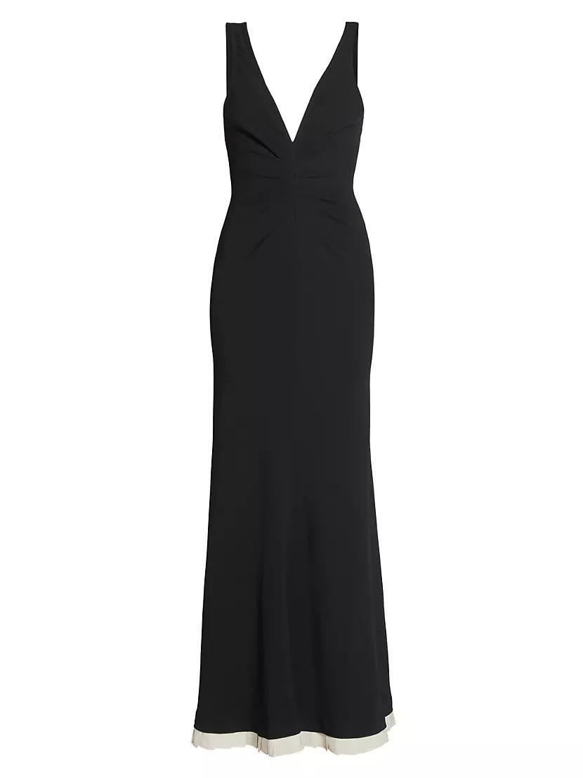 V-Neck Gathered Waist Gown Product Image