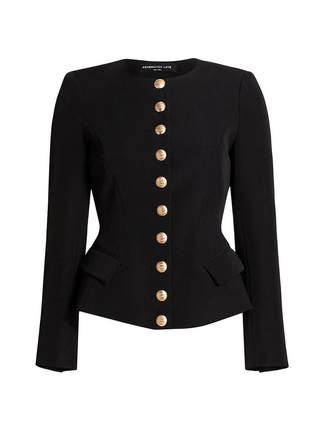 Womens Ophelia Crepe Peplum Blazer Product Image