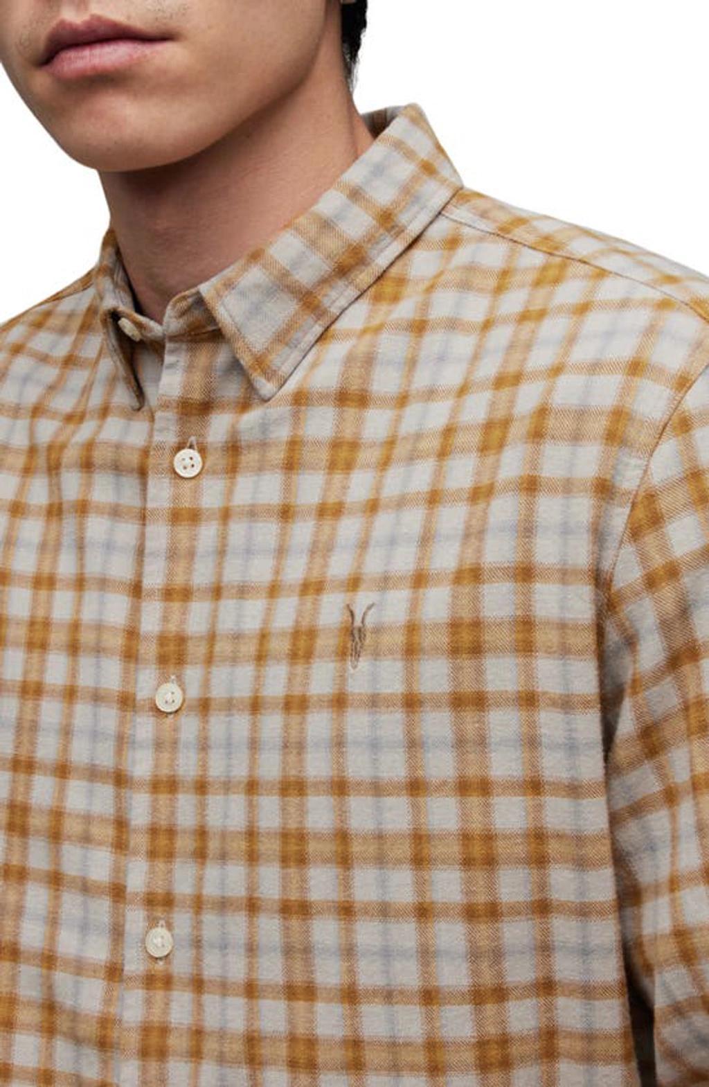 Sonny Plaid Flannel Button-up Shirt In Faded Taupe Product Image