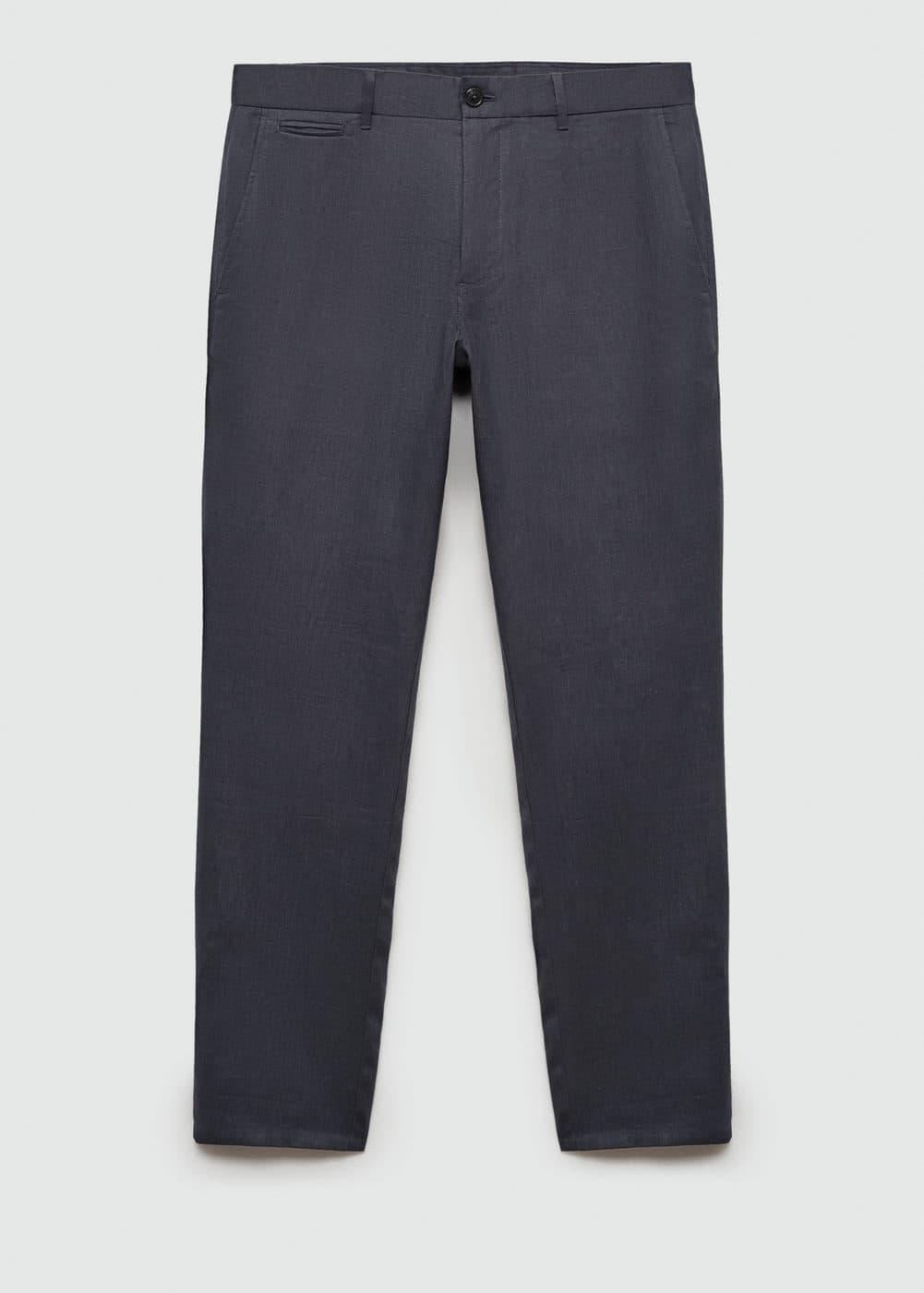 MANGO MAN - Slim-fit 100% linen pants night blueMen Product Image