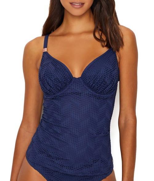 Fantasie Women's Marseille Underwire Full Cup Tankini Swim Top in Blue (FS6684)   Size 38E   HerRoom.com Product Image