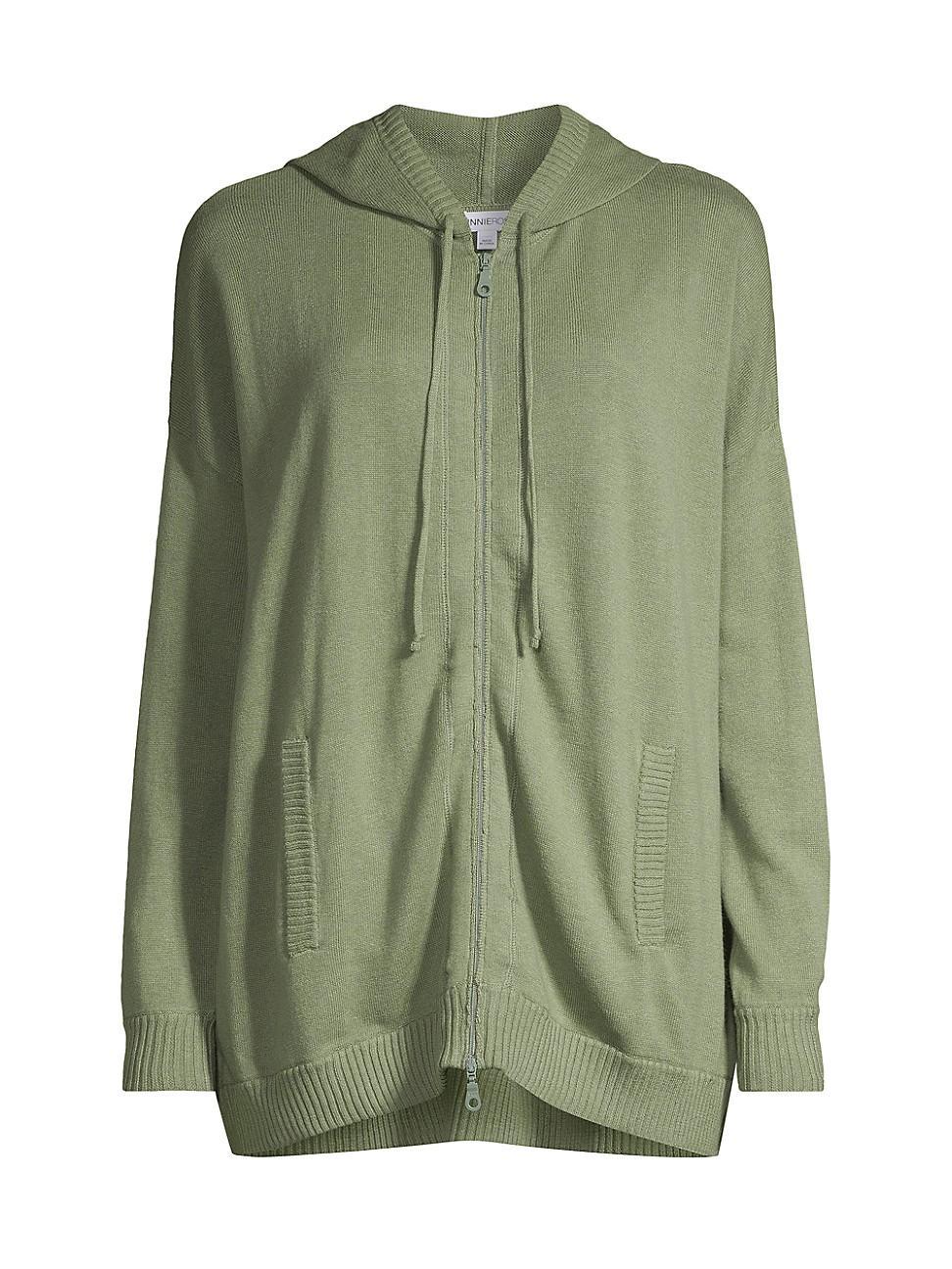 Womens Cotton-Cashmere Oversized Zip Hoodie Product Image