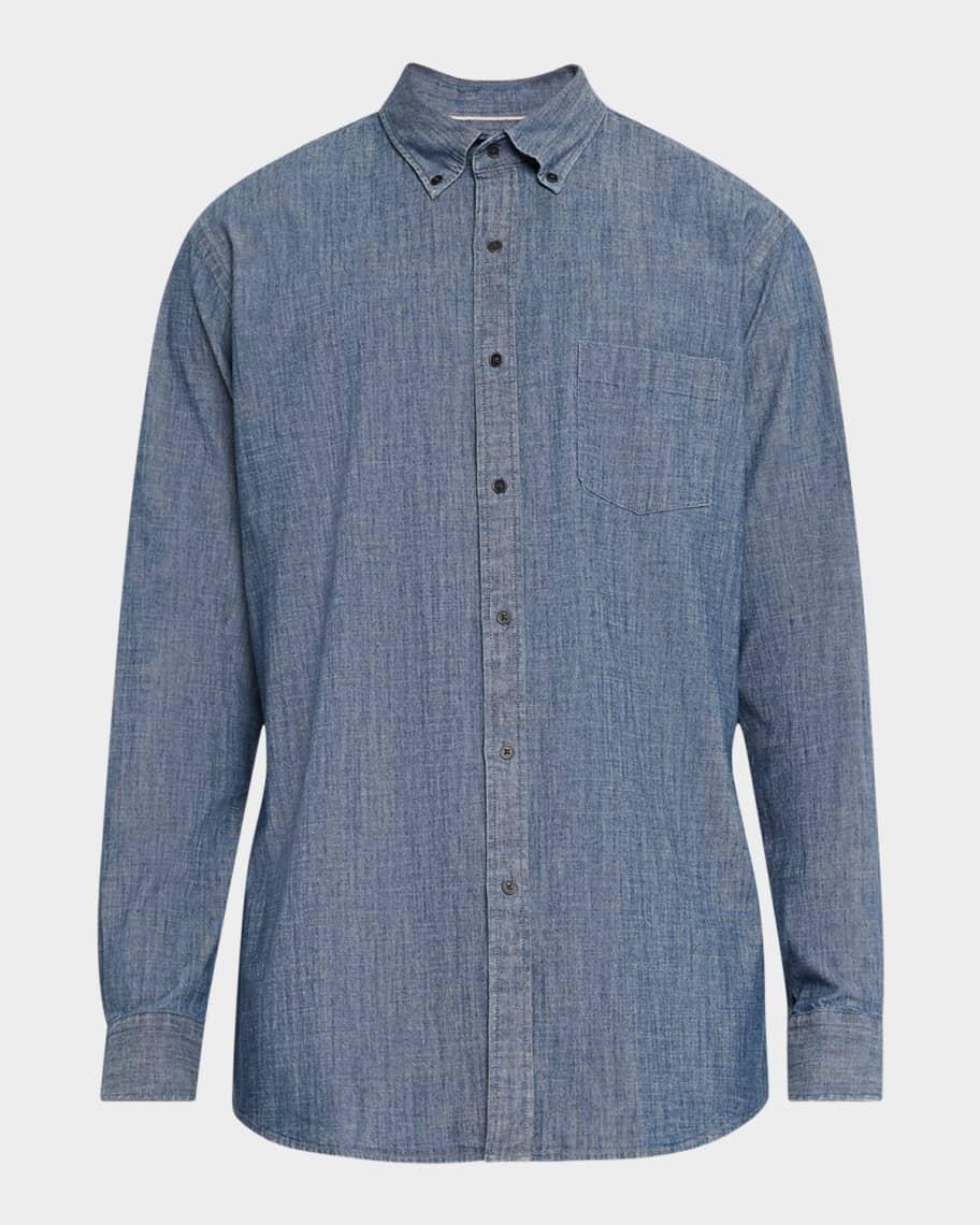 Mens Tamworth Chambray Cotton-Stretch Sport Shirt Product Image