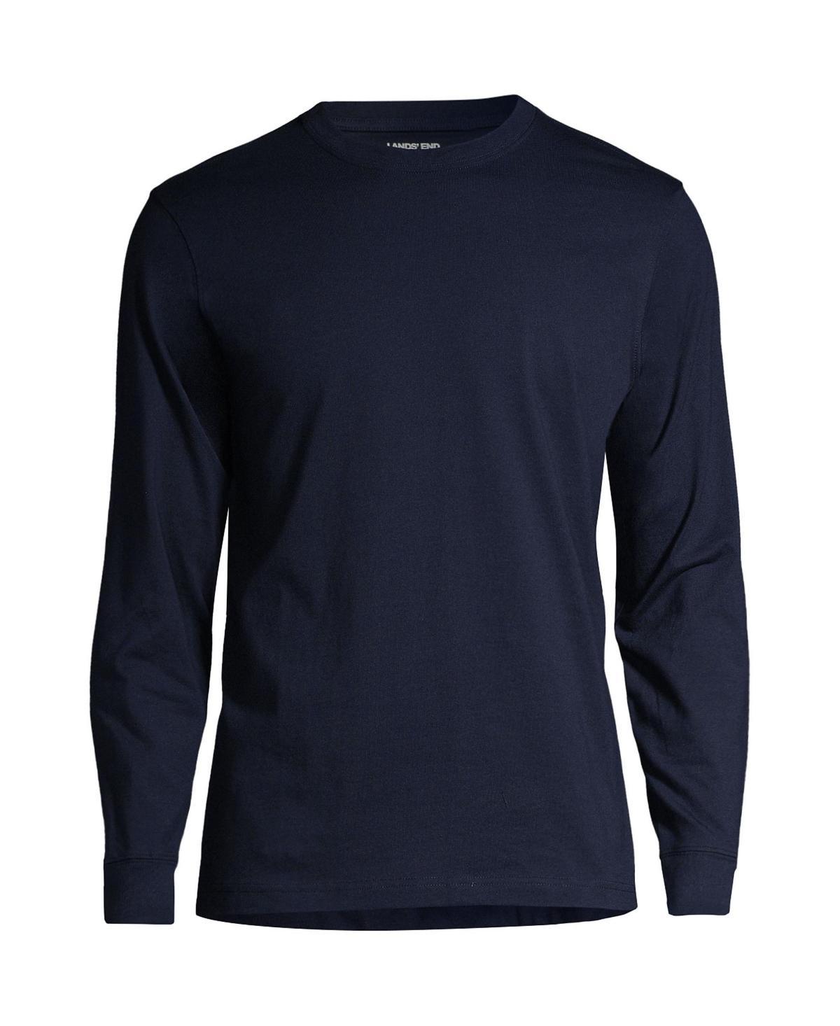 Mens Lands End Essential Long Sleeve School Uniform T-shirt Blue Product Image