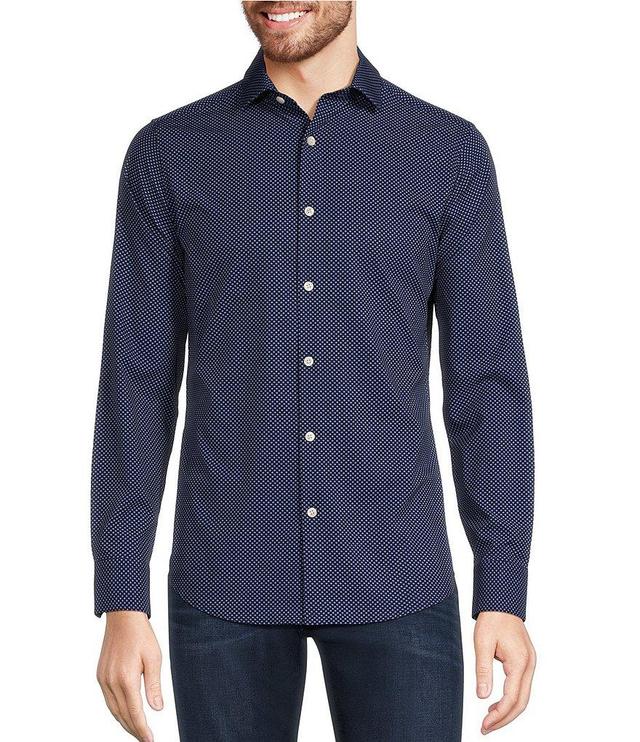 Murano Performance Stretch Slim Fit Diamond Print Long Sleeve Woven Shirt Product Image