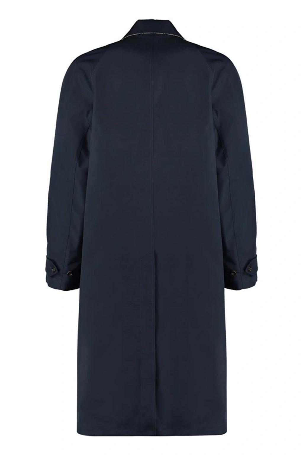 GUCCI Gg-jacquard Lined-canvas Coat In Blue Product Image