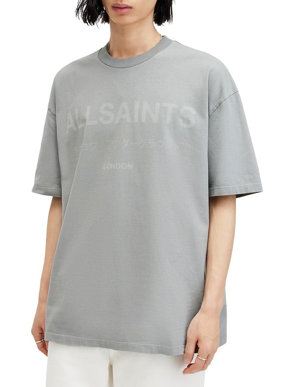 AllSaints Laser Short Sleeve Crew (Skyline Grey) Men's T Shirt Product Image