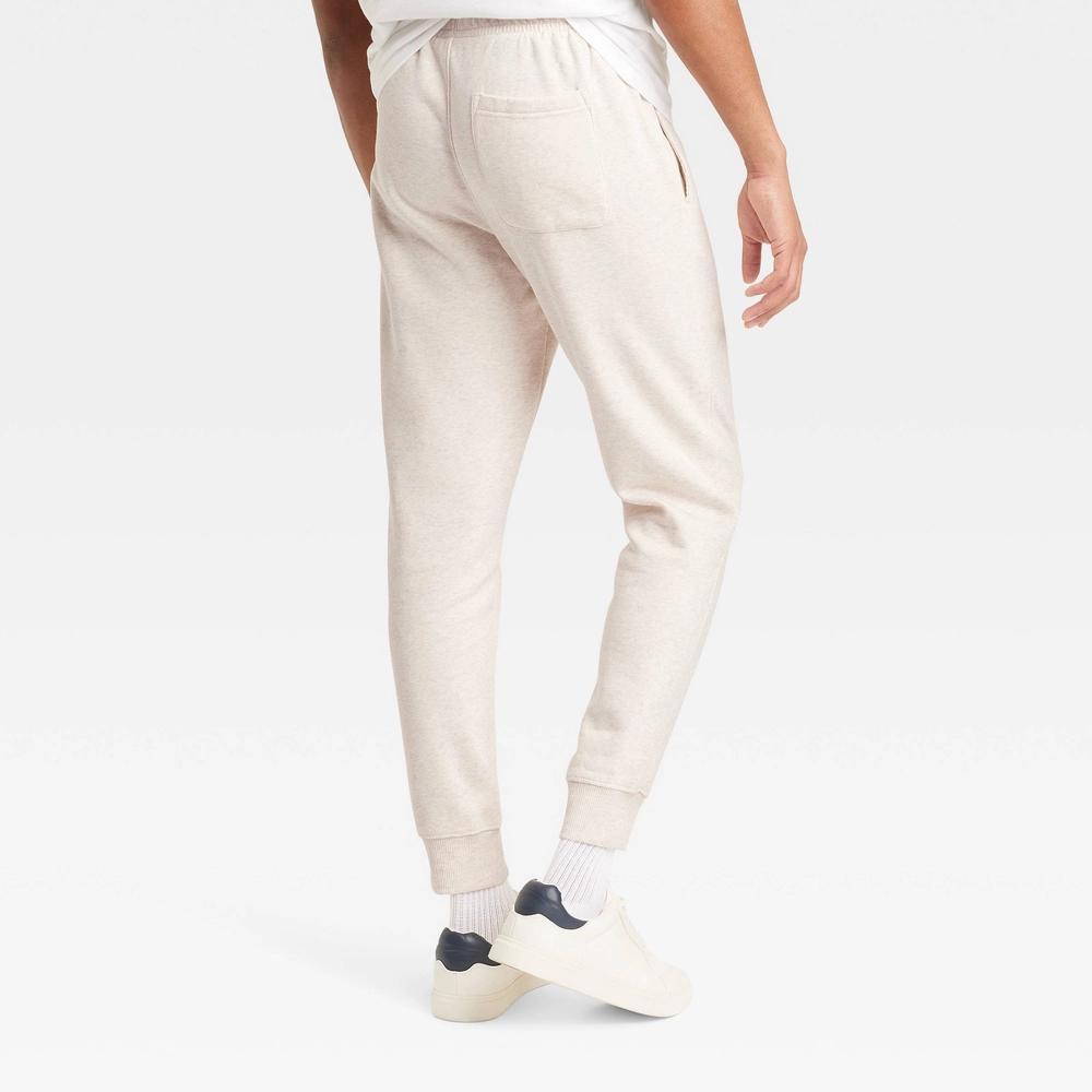 Men's Fleece Jogger Pants - Goodfellow & Co™ Oatmeal M Product Image