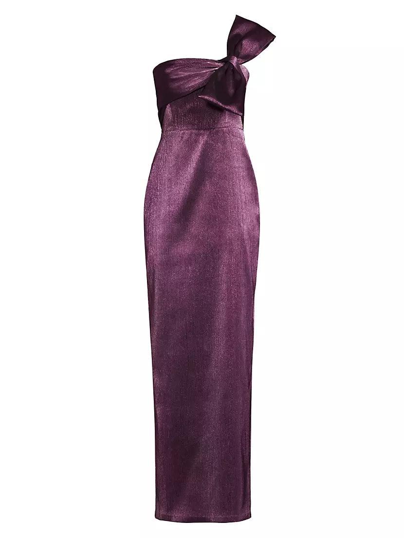 Bisella Satin One-Shoulder Gown Product Image