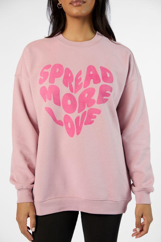 Spread More Love Mauve Oversized Graphic Sweatshirt Product Image