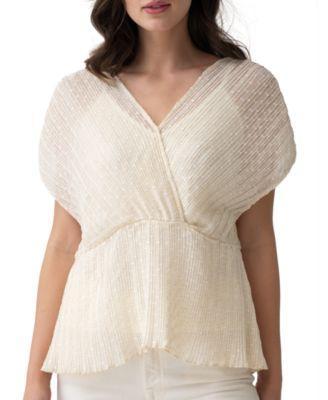 Adrienne Landau Womens Peplum Tie-Back Woven Top product image