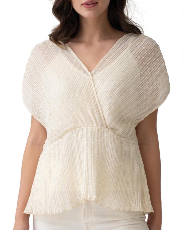 Women's Peplum Tie-Back Woven Top Product Image