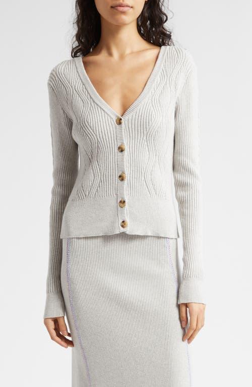 Womens Cotton-Cashmere Mixed-Stitch Cardigan Product Image