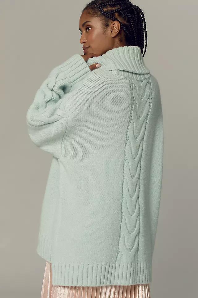 Pilcro Slouchy Cable Turtleneck Sweater Product Image