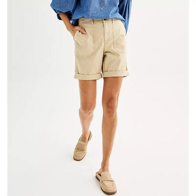 Petite Sonoma Goods For Life Utility Bermuda Shorts, Womens Product Image