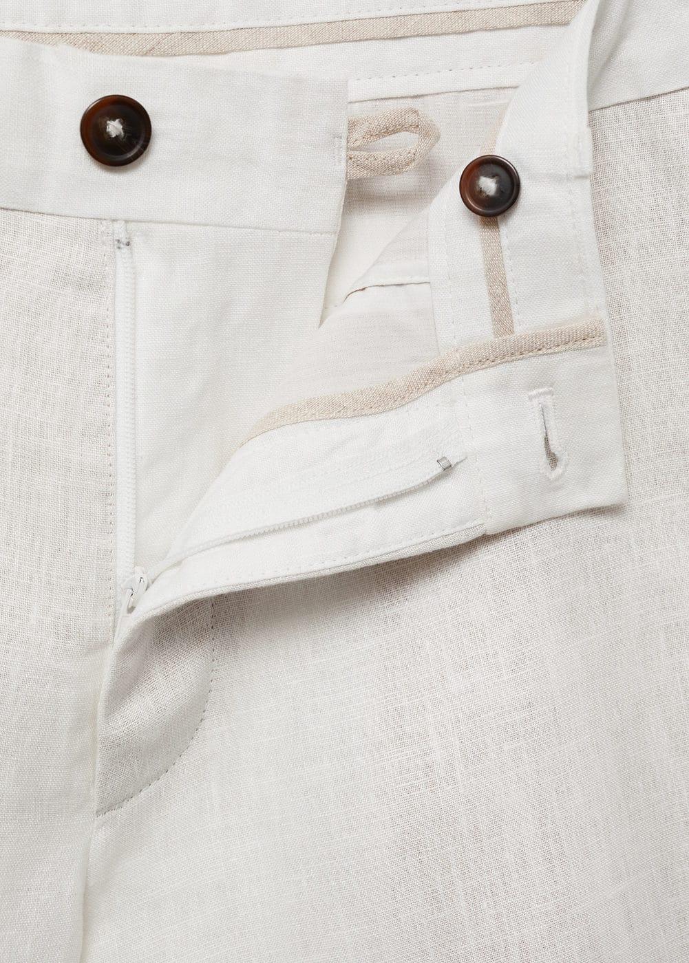 MANGO MAN - Slim fit 100% linen Bermuda shorts whiteMen Product Image