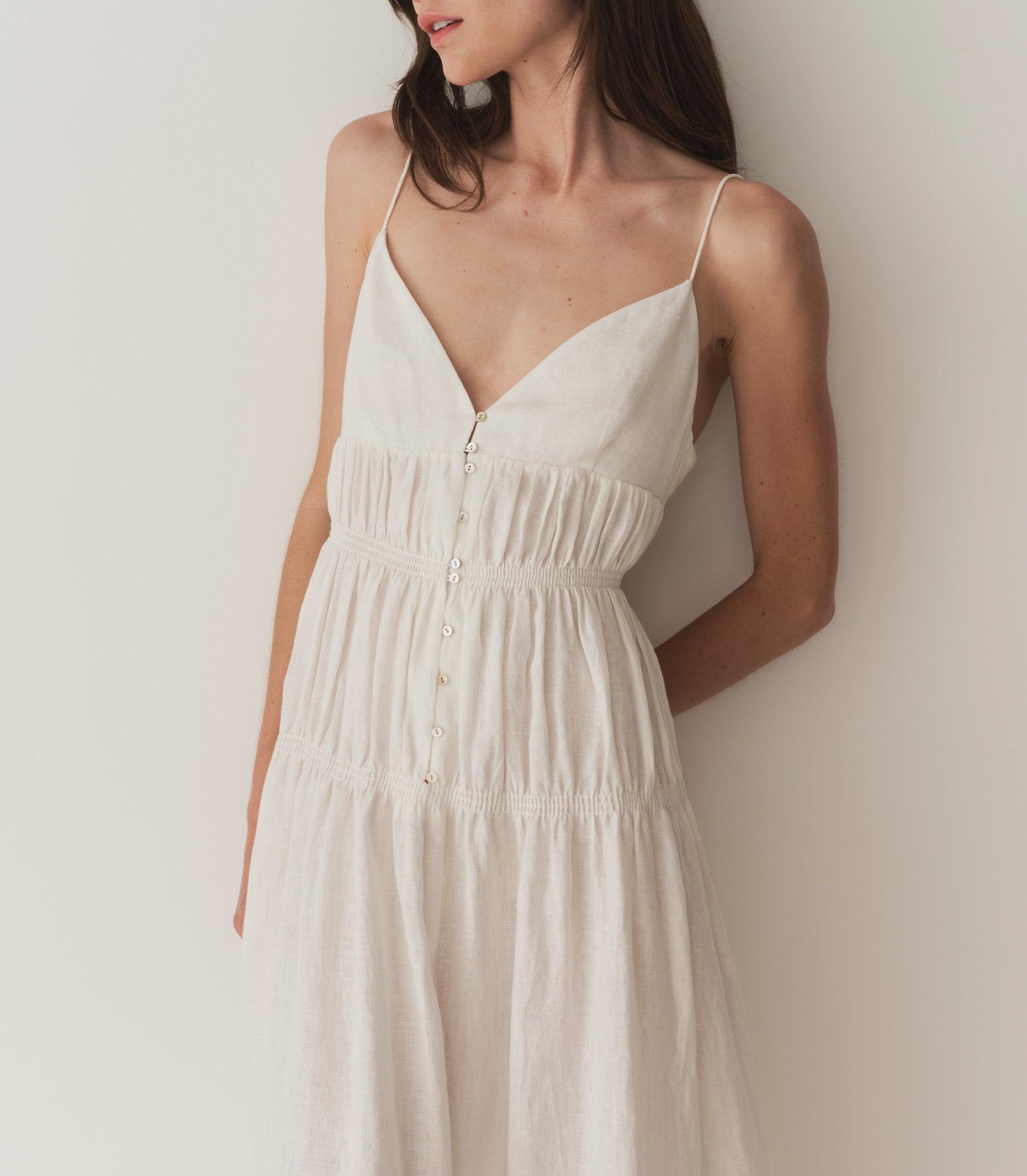 IRINA LINEN DRESS -- SALT Product Image