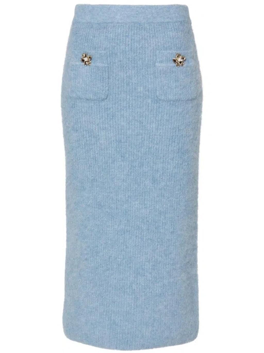 Fine-knit Midi Skirt In Blue product image