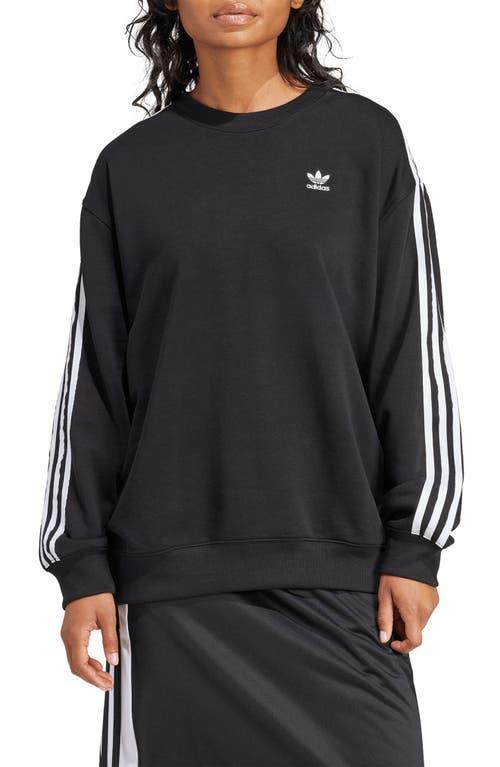 adidas Oversize 3-Stripes Logo Embroidered Crewneck Sweatshirt Product Image