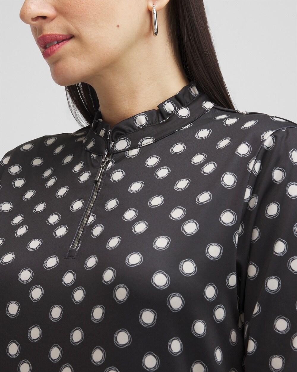 Zenergy® UPF Polka Dot Ruffle Neck Top Product Image