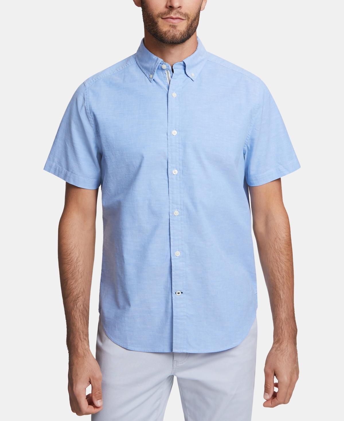 Nautica Mens Classic-Fit Short-Sleeve Solid Stretch Oxford Shirt Product Image