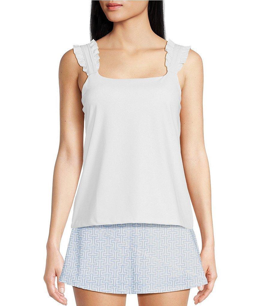 Southern Tide Knit Staci Ruffle Square Neck Sleeveless Tank product image