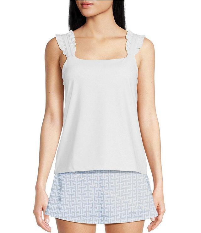 Southern Tide Knit Staci Ruffle Square Neck Sleeveless Tank Product Image