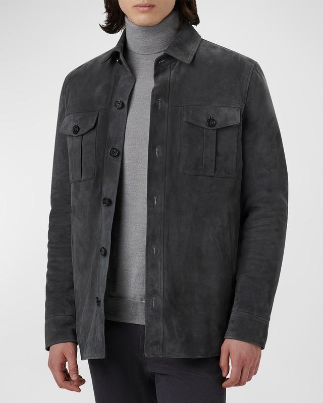 Mens Solid Suede Overshirt Product Image