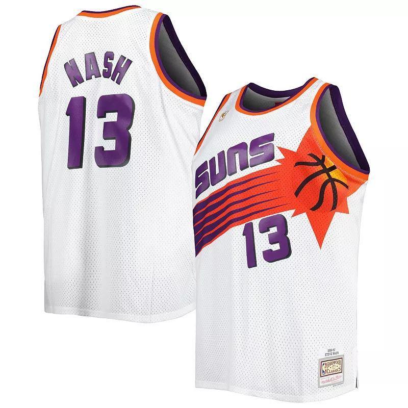 Mens Mitchell & Ness Steve Nash White Phoenix Suns Big and Tall Hardwood Classics 1996-97 Swingman Jersey - White Product Image