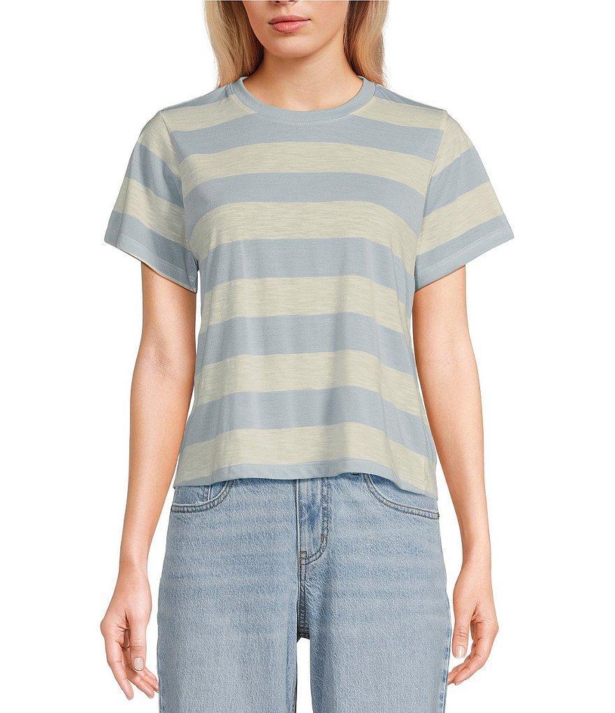 Copper Key Stripe Short Sleeve Boxy T-Shirt Product Image