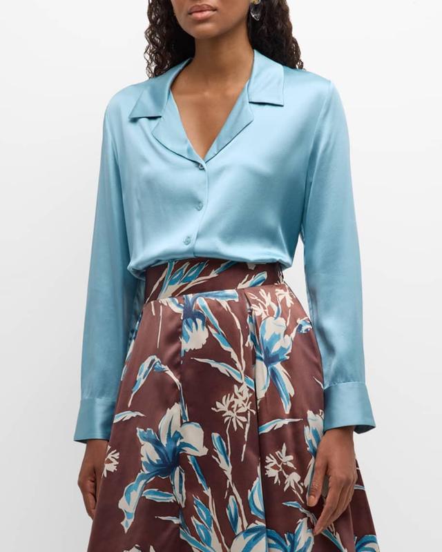 Katherine Button-Down Silk Shirt Product Image