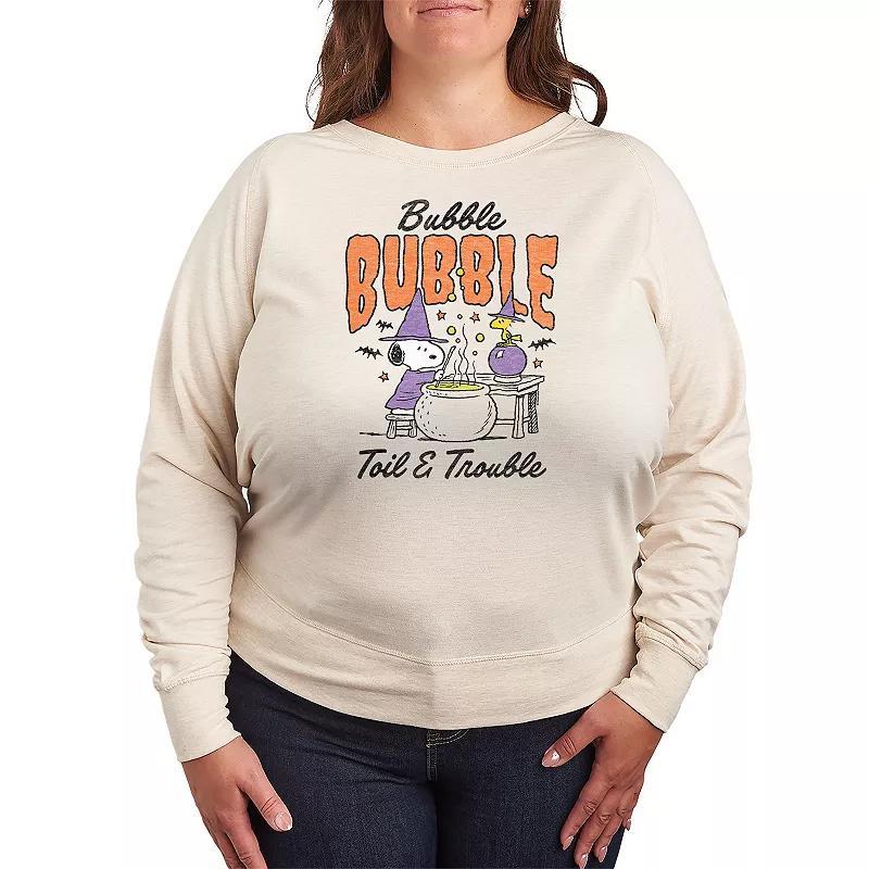 Plus Size Peanuts Snoopy & Woodstock Bubble Bubble Toil & Trouble Pullover, Womens Product Image