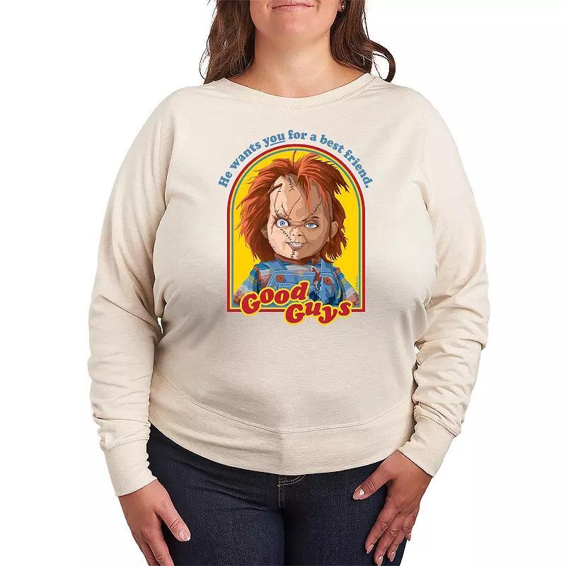 Plus Size Chucky Retro Good Guys Lightweight French Terry Sweatshirt, Womens Product Image