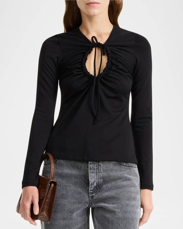 Ruched Cutout Blouse Product Image