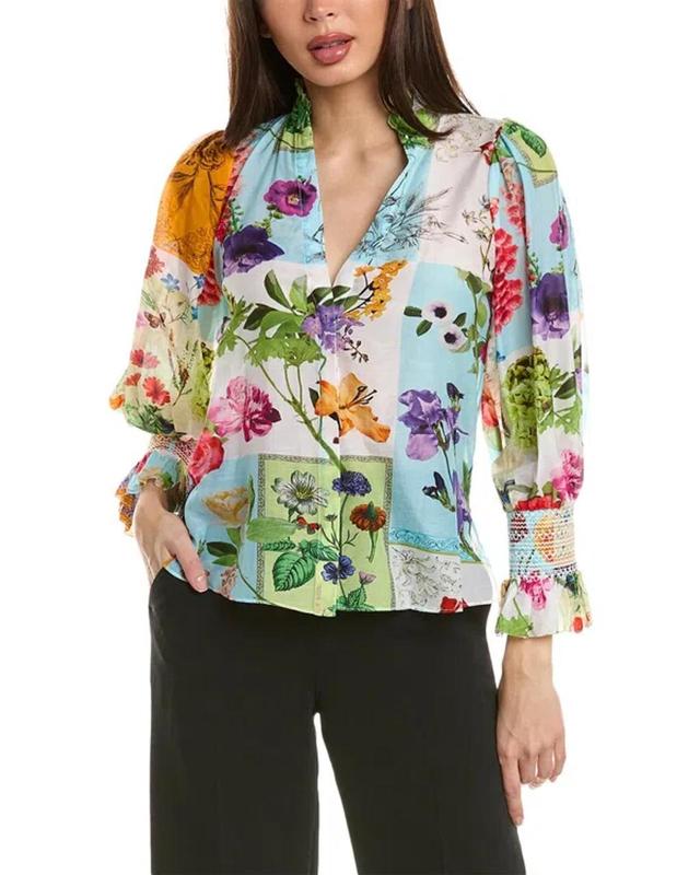 ALICE AND OLIVIA Ilan Silk-blend Blouse In Multi Product Image