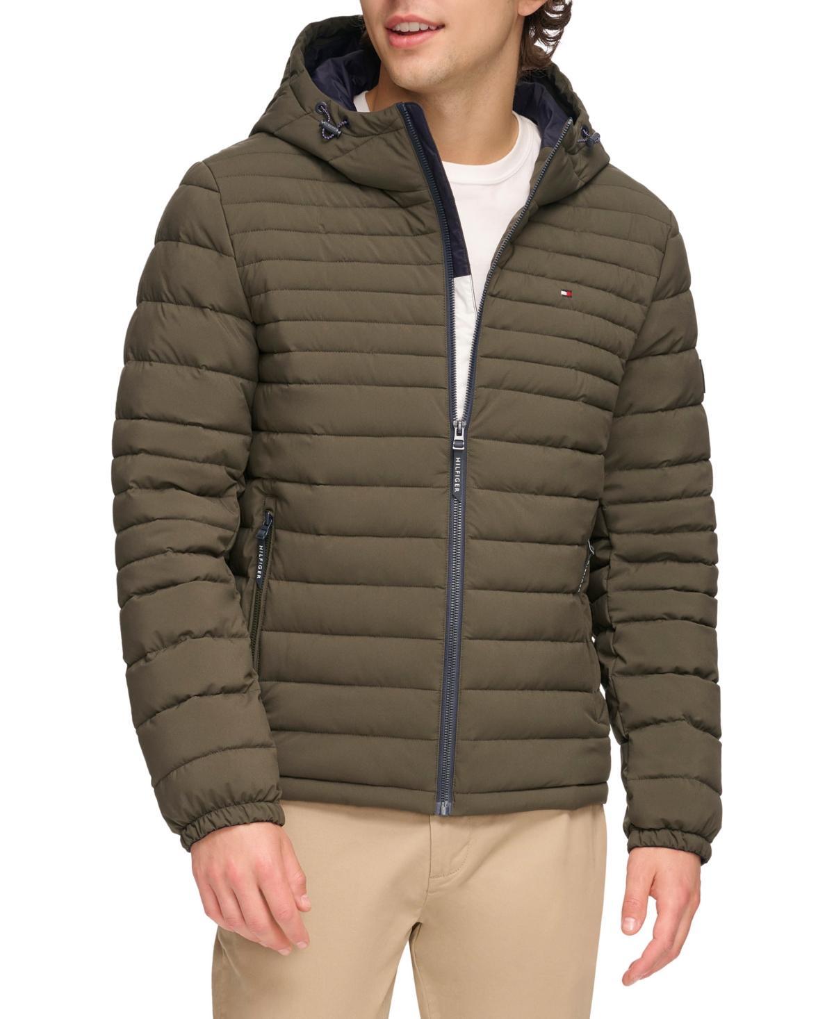 Tommy Hilfiger Mens Stretch Quilted Hooded Jacket Product Image