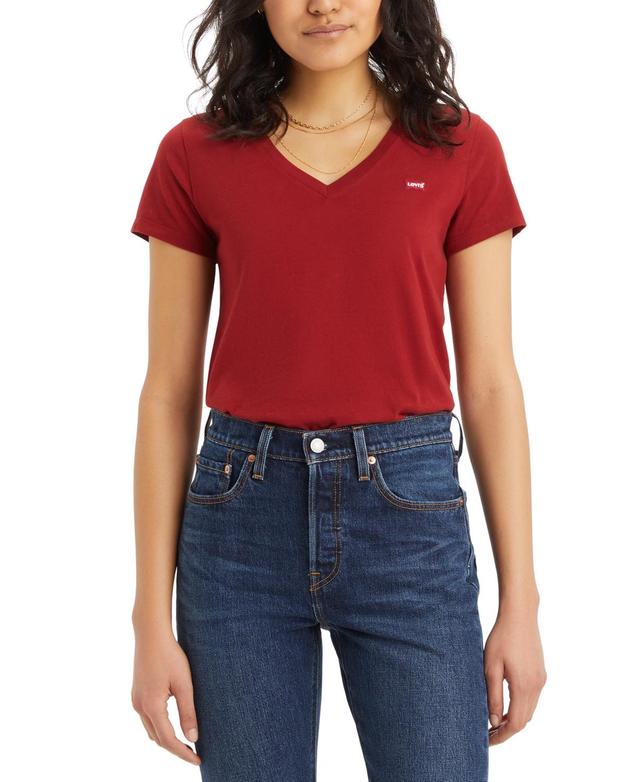 Levis Womens Perfect Cotton V-Neck Short-Sleeve T-Shirt Product Image