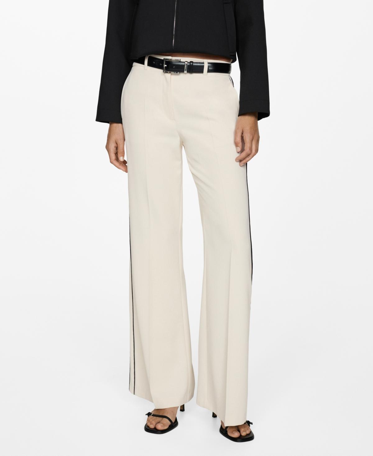 Mango Womens Wideleg Striped Pants product image