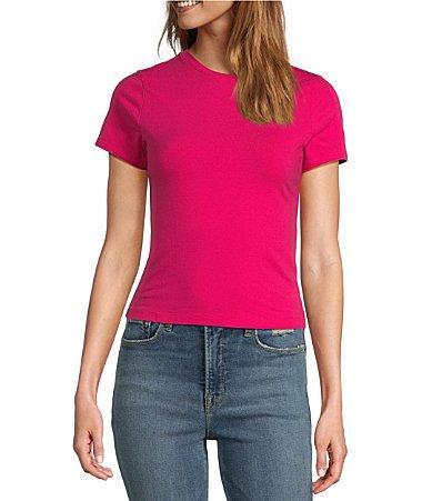 Good American Plus Size Super Stretch Crew Neck Short Sleeve Baby Tee Product Image