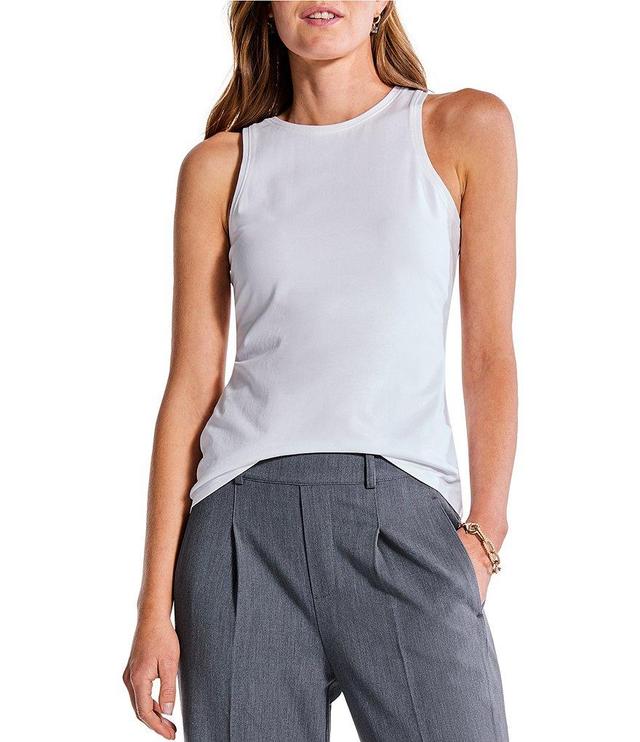 NIC + ZOE Perfect Stretch Cotton Crew Neck Sleeveless Fitted Tank Product Image