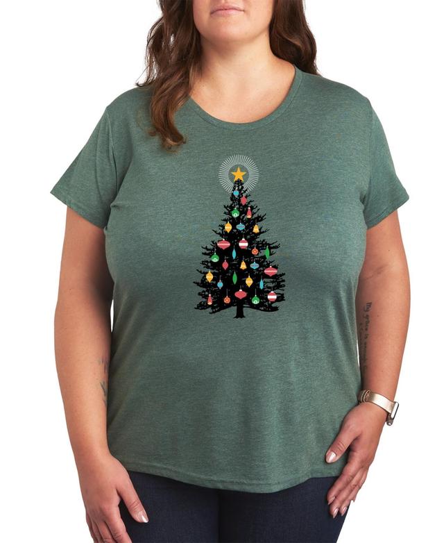 Air Waves Trendy Plus Size Christmas Tree Graphic T-shirt Product Image