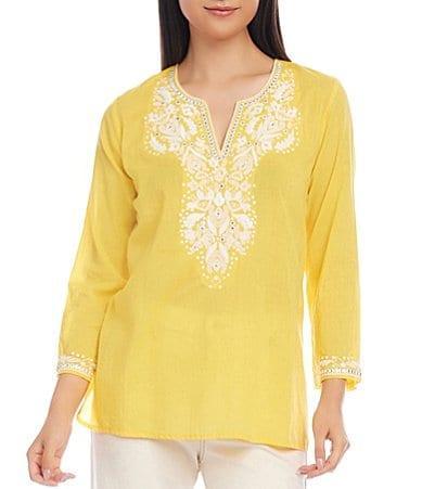 Karen Kane Women's Petite Size Embroidered Tunic, , 100% Viscose Product Image