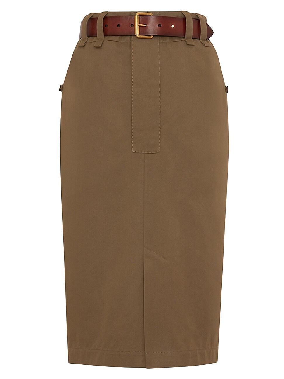 Womens Pencil Skirt in Cotton Twill Product Image