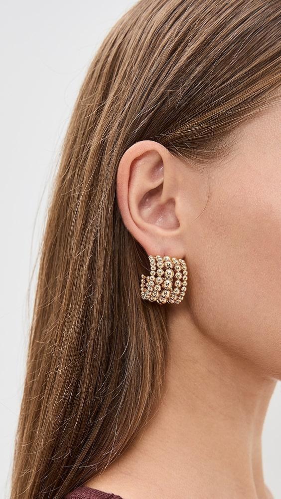 Kenneth Jay Lane Gold Beads Hoop Pierced Earrings | Shopbop Product Image