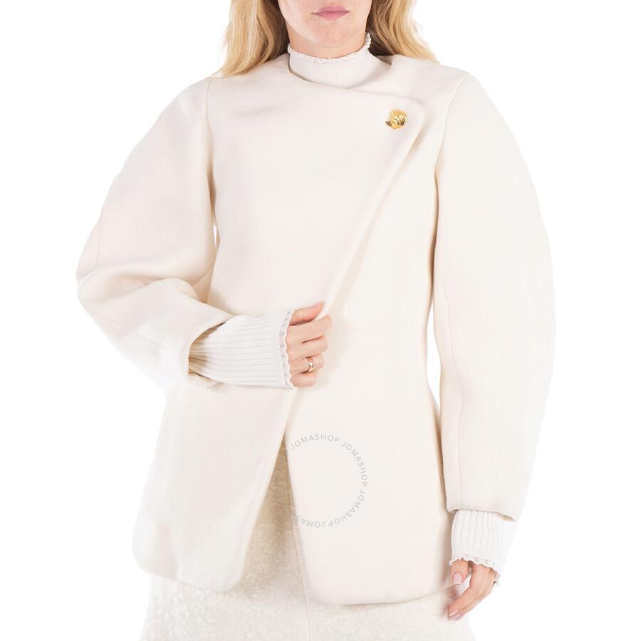 Chloe Ladies Eden White Belted Silk Jacket Product Image