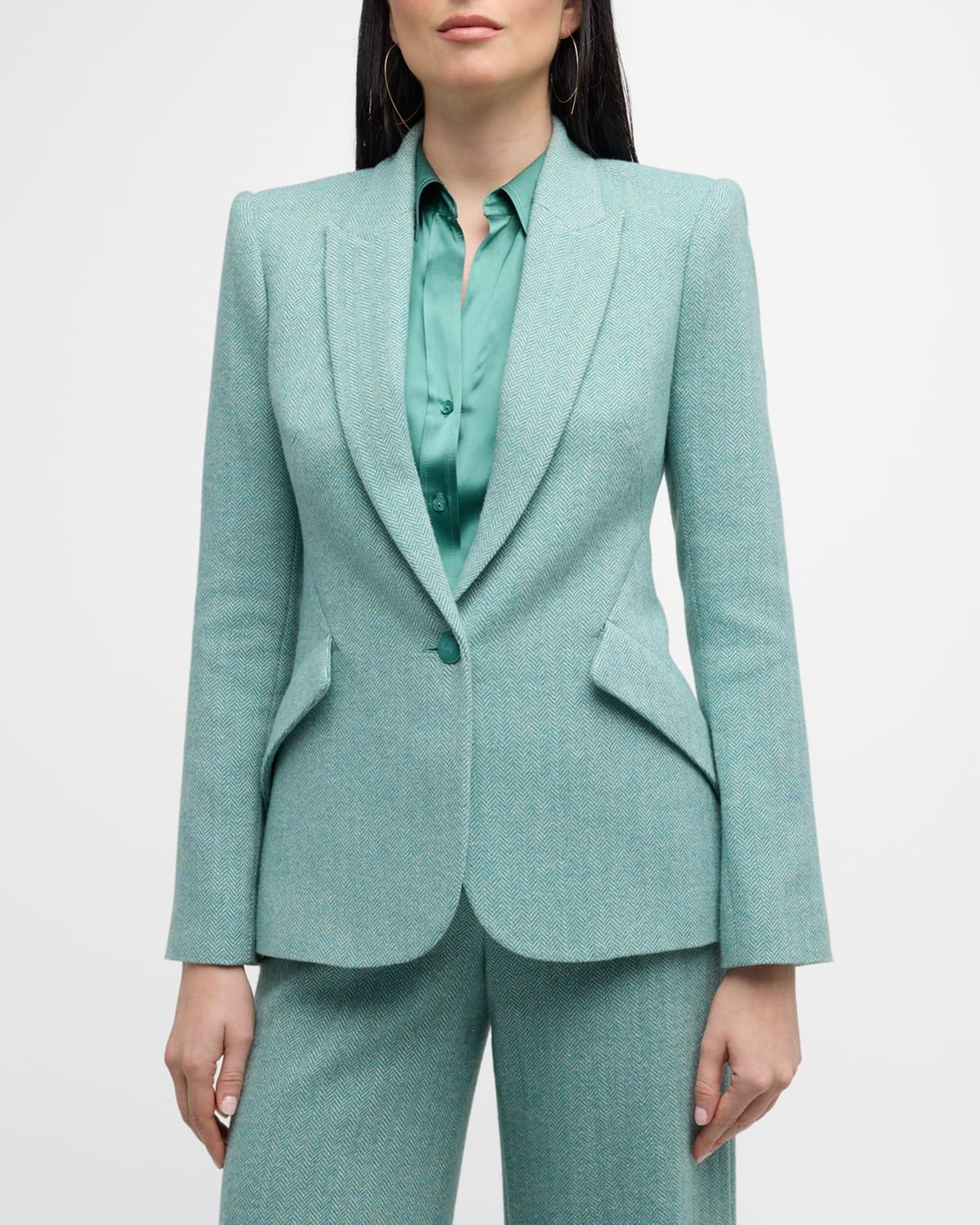 Womens Chamberlain Herringbone Wool-Blend Blazer Product Image