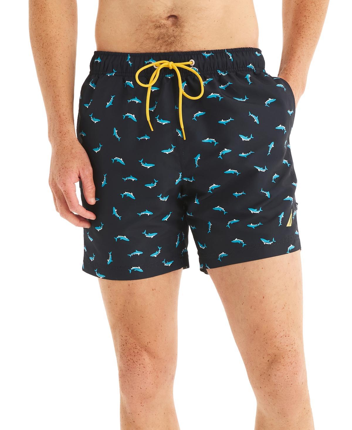 Nautica Mens Shark Week Printed 6 Swim Trunks Product Image