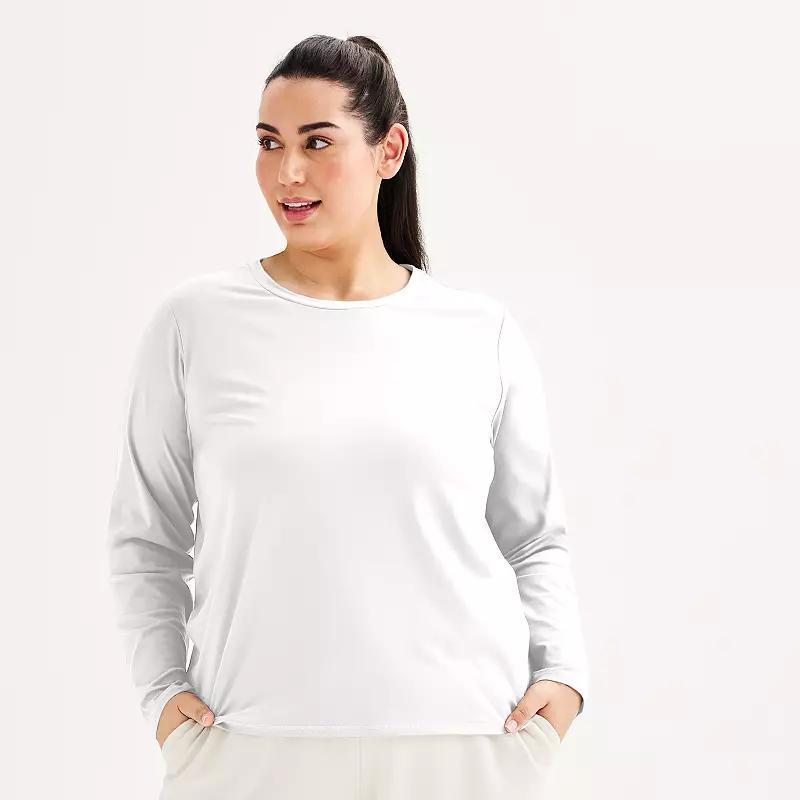 Plus Size Tek Gear Essential Soft Long Sleeve Tee, Womens Product Image